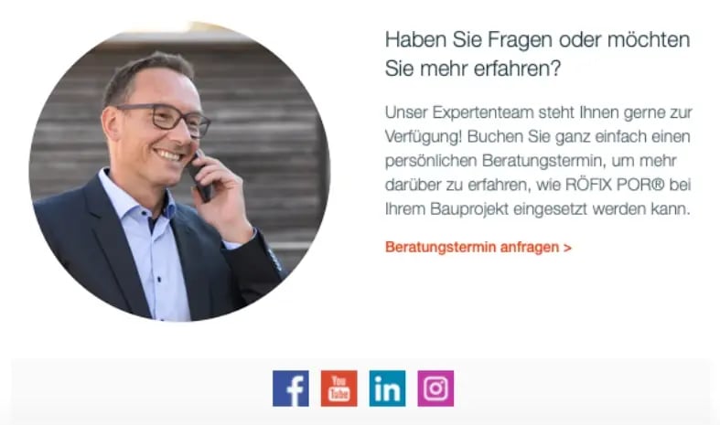 Röfix Email CTA